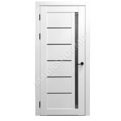 Usa interior Liberty 03BG (40,60x200 cm) Alb Silk Mat, Lacobel Negru